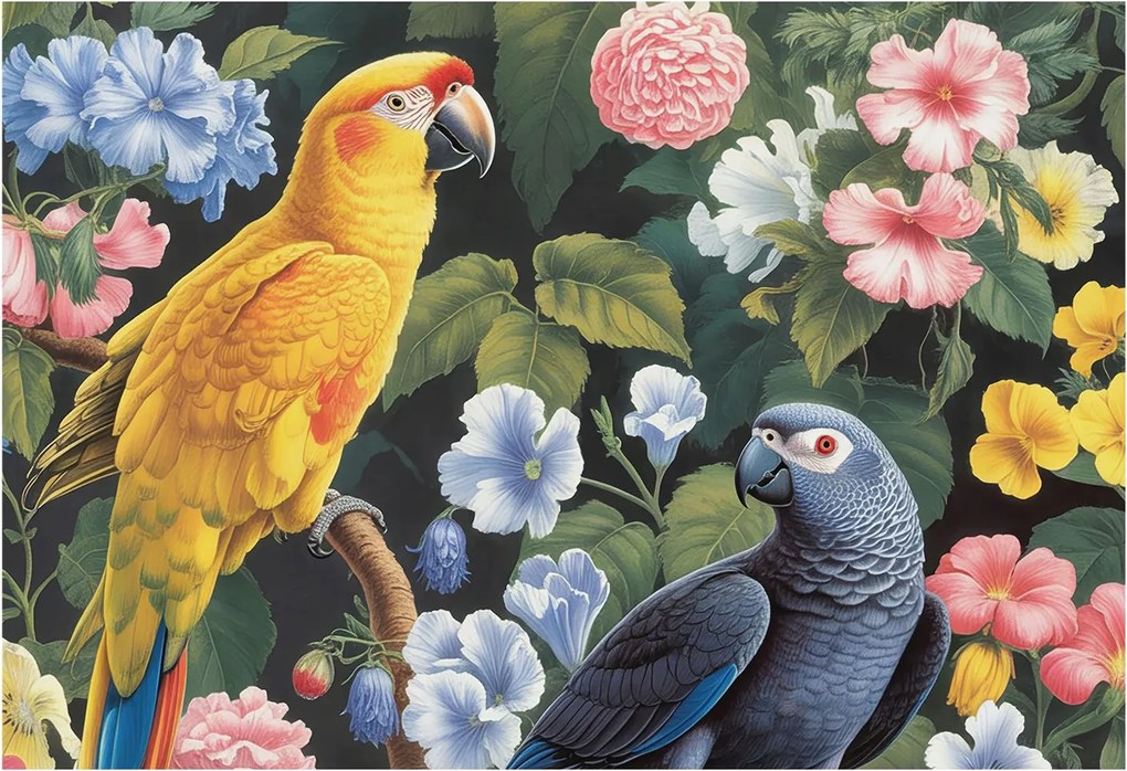 Fali fotótapéta előszoba konyhába Egzotikus madarak 152x104 Ragasztó