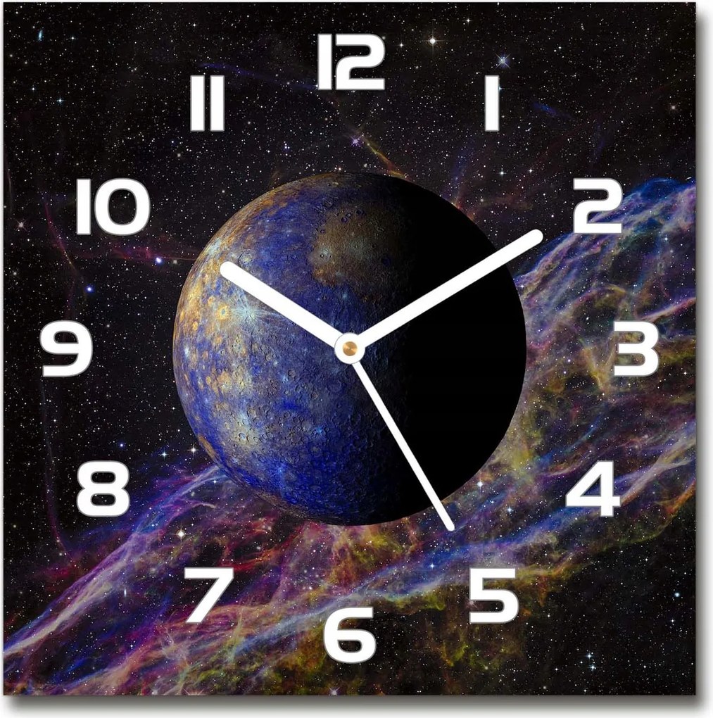 Merkúr szögletes üveg falióra 30x30 cm