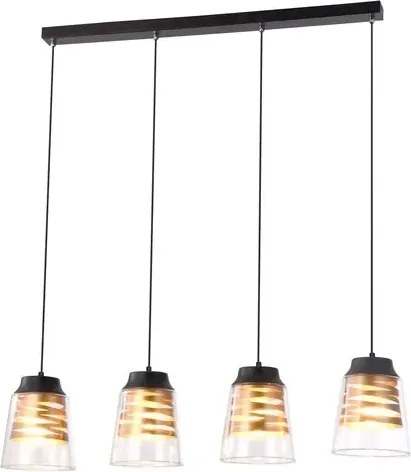 Rabalux beltéri függeszték e27 4x60w matt fekete zenaida