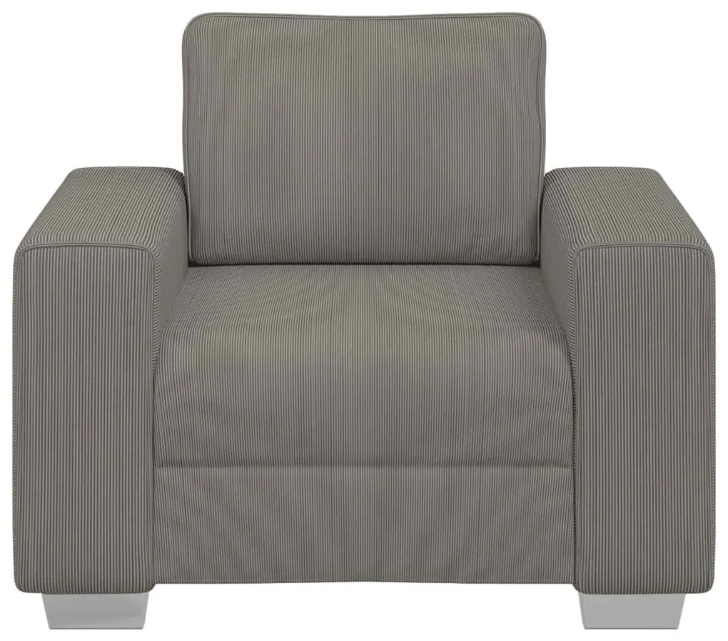 világosszürke kordbársony szövet kanapéfotel 60 cm