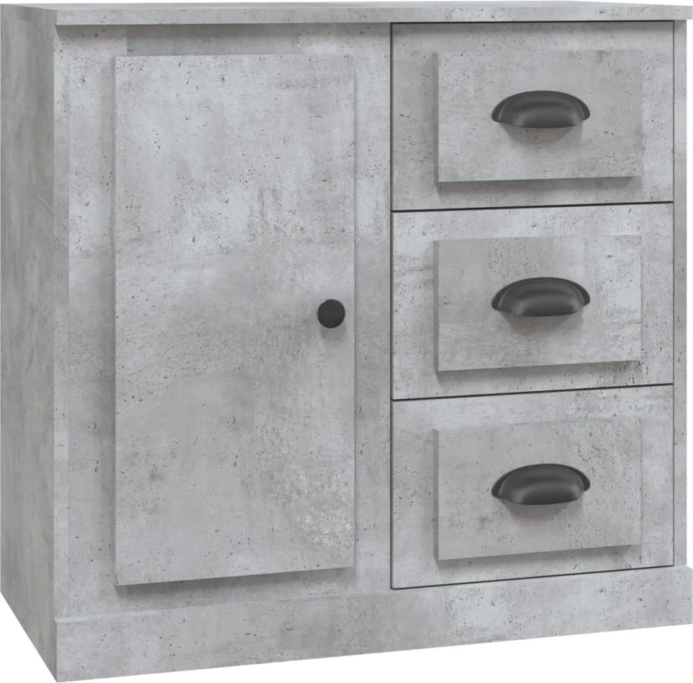 vidaXL betonszürke szerelt fa tálalószekrény 70x35,5x67,5 cm