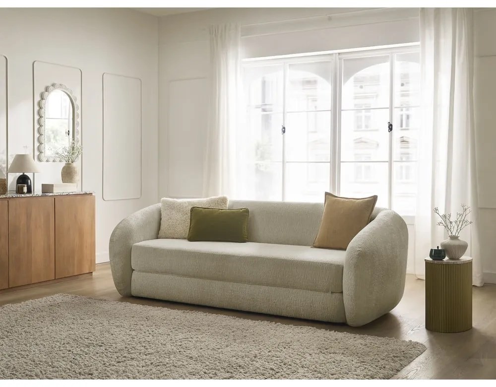 Világosbarna zsenília kinyitható kanapé 228 cm Neyo – Bobochic Paris