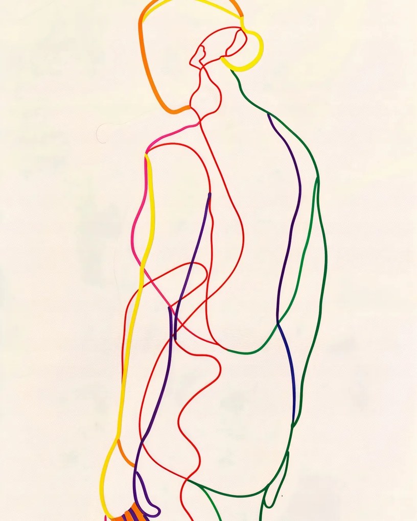 Poszter 40x50cm Szivárványos körvonal