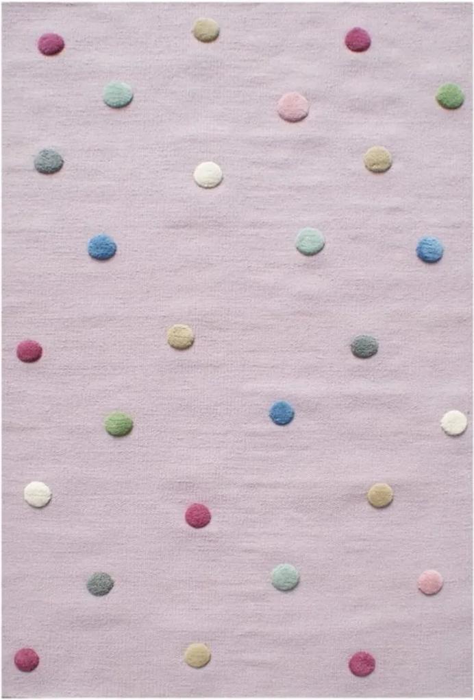 Gyerek szőnyeg pöttyökkel - rózsaszín Dots 100 x 160 cm