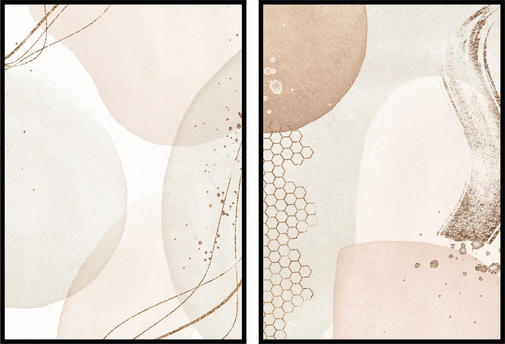 Poszterek Boho grafika minták modern fali poszter 2db 60x90cm