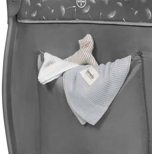 Lionelo - STEFI PLUS utazóágy, szürke-fehér