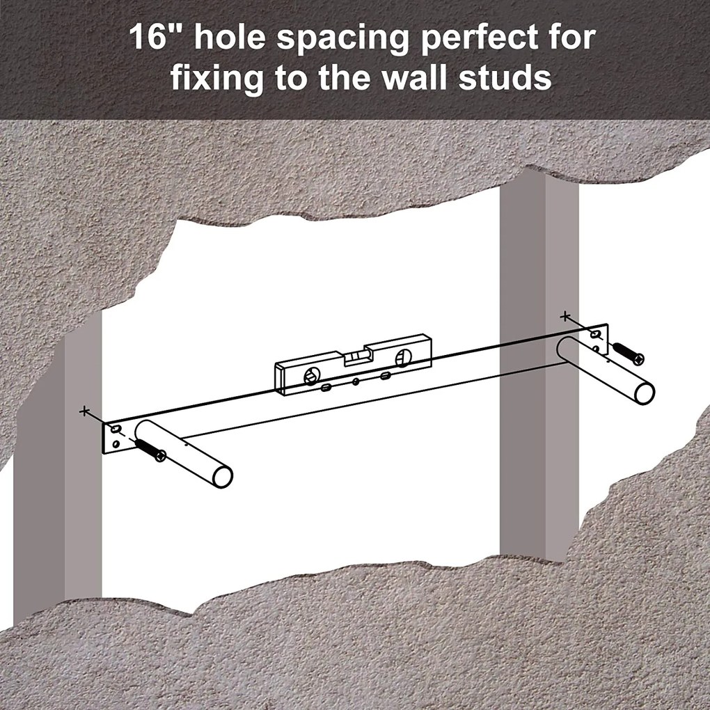 Fali polc 60x20x3,8 cm, fehér