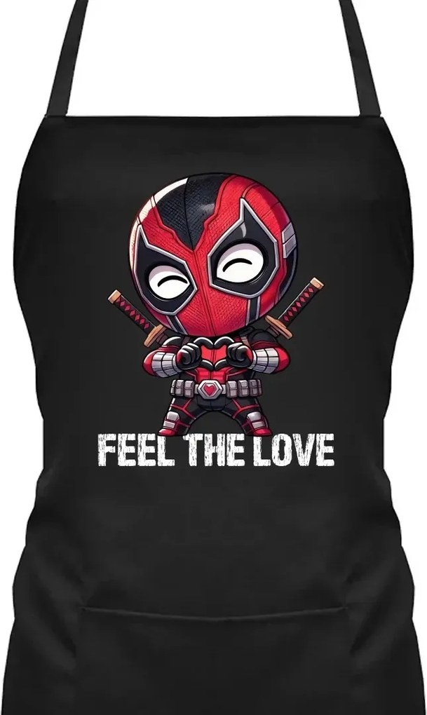 Feel the love Konyhai Kötény Deadpool Rajongóknak