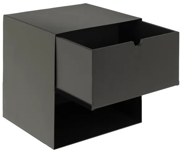 BEKIM fekete falra szerelhető éjjeliszekrény