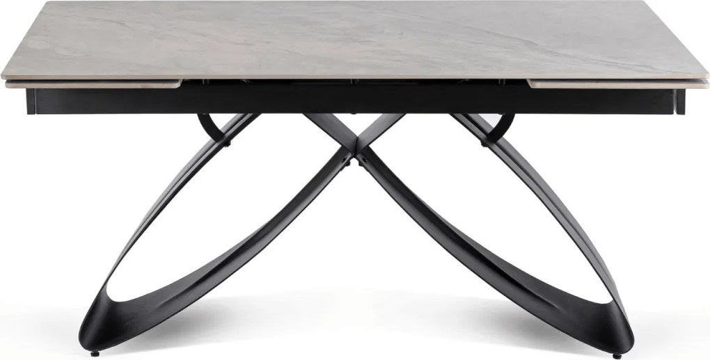 Luigi kerámia kihúzható asztal 160–240 cm, szürke márvány/fekete színben