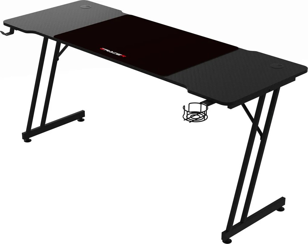 NERO karbon gamer asztal 140 × 60 cm