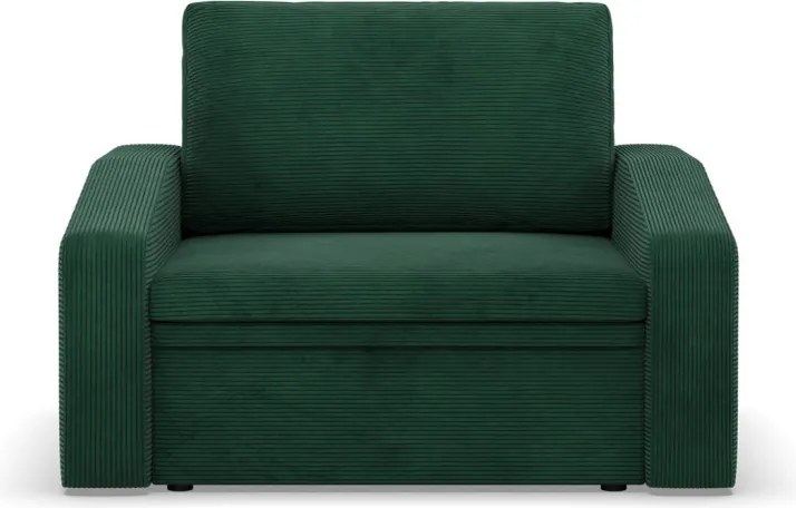 Vertico fekvőfotel, 90 cm széles, kordbársony, zöld