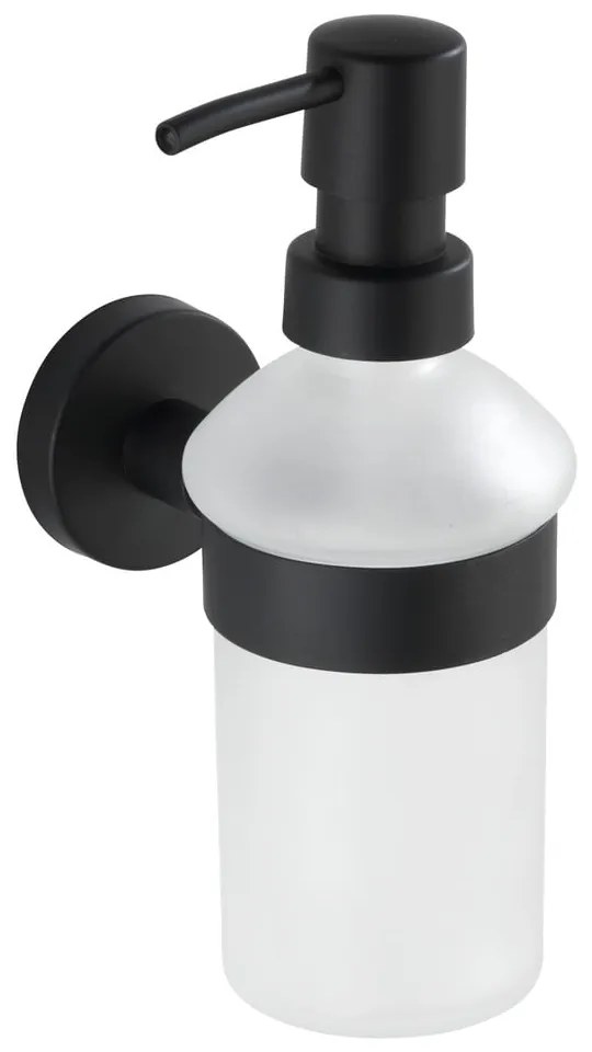 Matt fekete fali üveg szappanadagoló 200 ml Bosio – Wenko