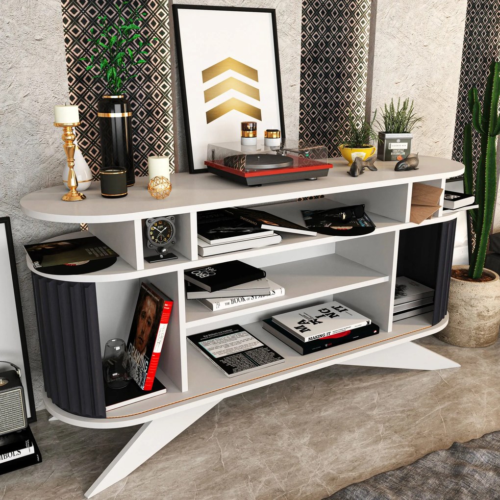 Konzolasztal Stor - White, Anthracite