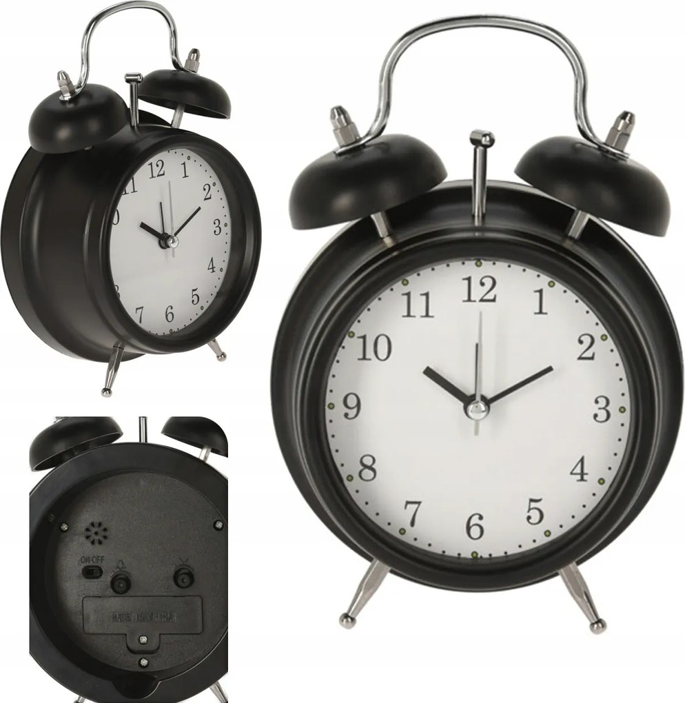 Álló ébresztőóra analóg h17x12 cm Kandalló óra Retro komód