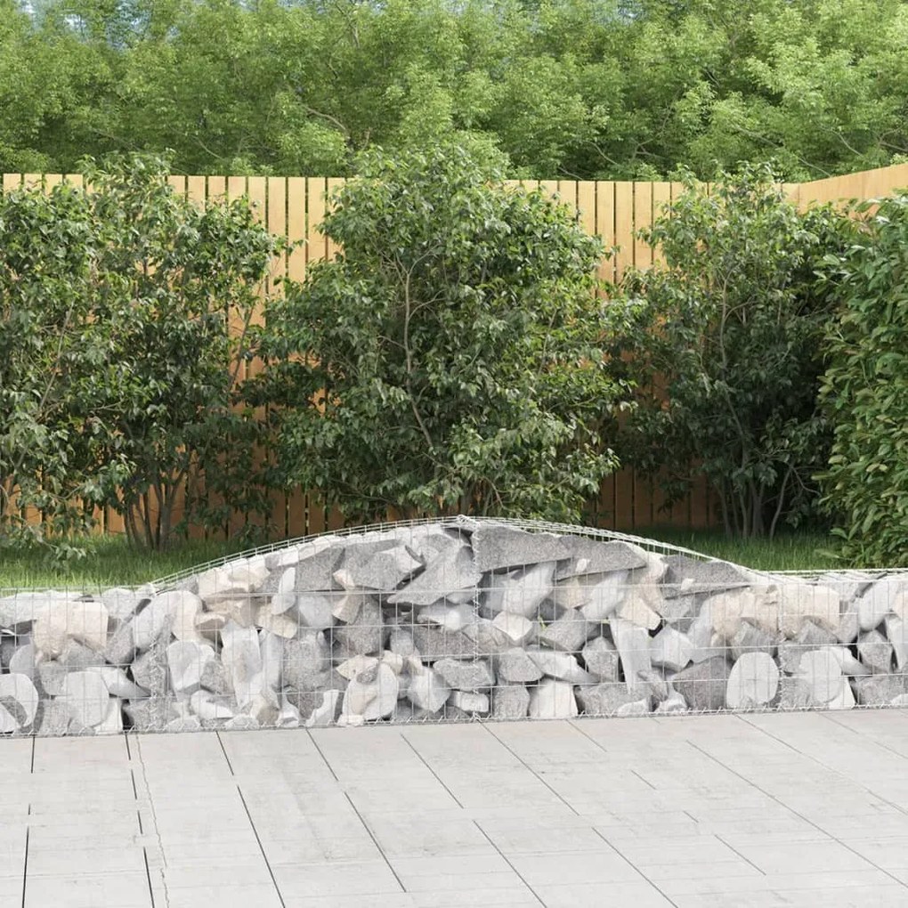 7 db íves horganyzott vas gabion kosár 400x30x40/60 cm