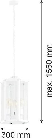 ARGON 1251 BODRUM Klasszikus Függesztett Lámpa Fehér E27 IP20