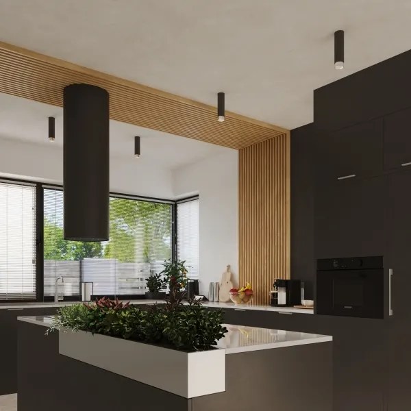 Sollux SL.1408 - Spotlámpa NERO 1xGU10/10W/230V 12,5 cm fekete/fényezett króm