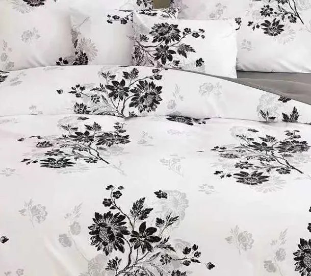 Flanel ágyneműhuzat Homa BRIA WHITE and BLACK 7 részes 140x200 cm