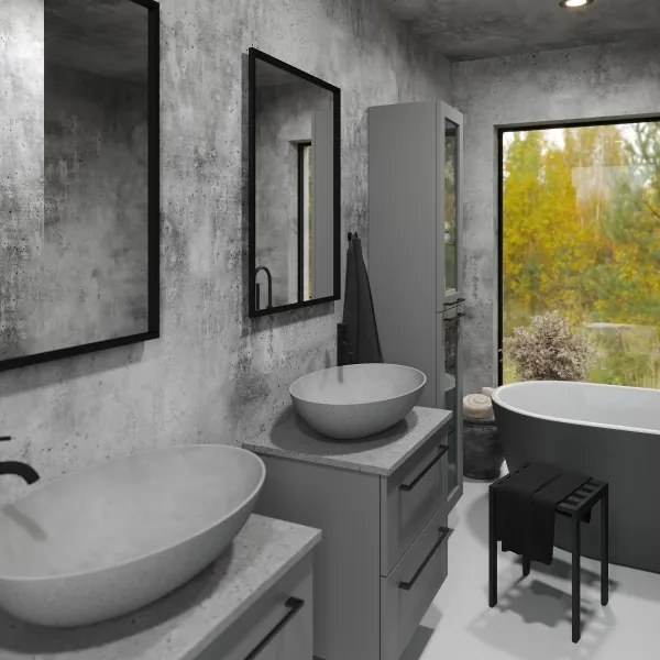 BORGSTED fürdőszobai tükör 60x80 cm, fekete