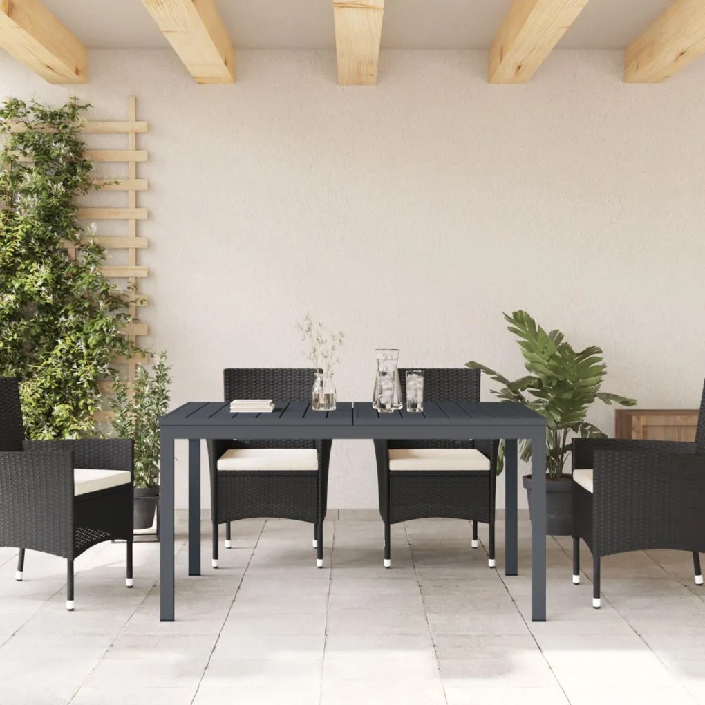Bővíthető kertasztal 2 db Anthracite 210x90x73 cm Acél, Bővíthető kertasztal Anthracite (140-210)x90x73 cm Acél
