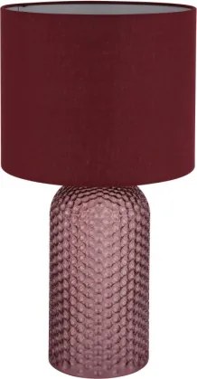 Globo 21735R Asztali lámpa, üveg piros, textil piros, kábel PVC fehér, billenőkapcsoló a kábelen, ø: 265mm, M: 500mm, kábel hossza 1300mm, 1x E27 60W 230V izzó nélkül