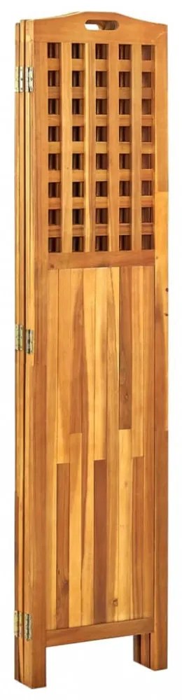 4 paneles tömör akácfa szobaelválasztó 161 x 2 x 170 cm