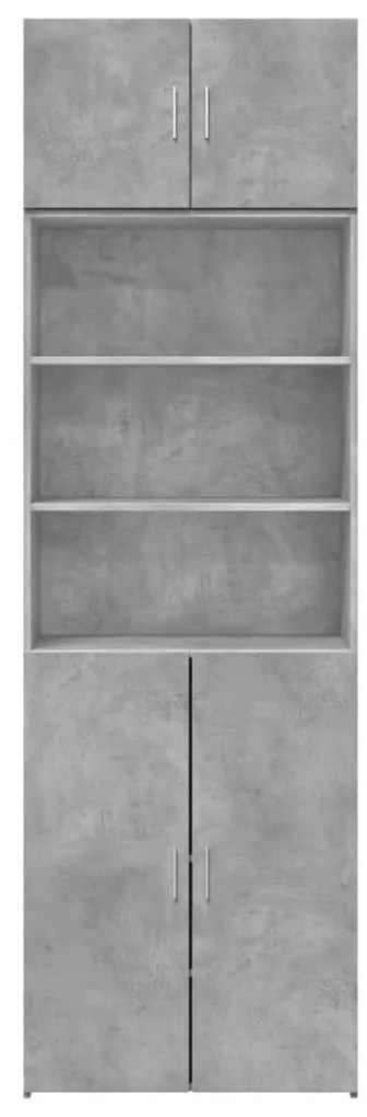 betonszürke szerelt fa tárolószekrény 70 x 42,5 x 225 cm