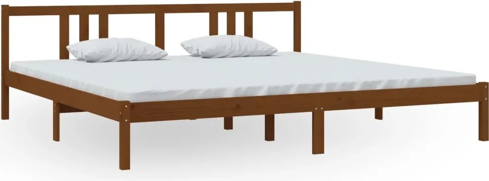 vidaXL mézbarna tömör fa ágykeret 200x200 cm
