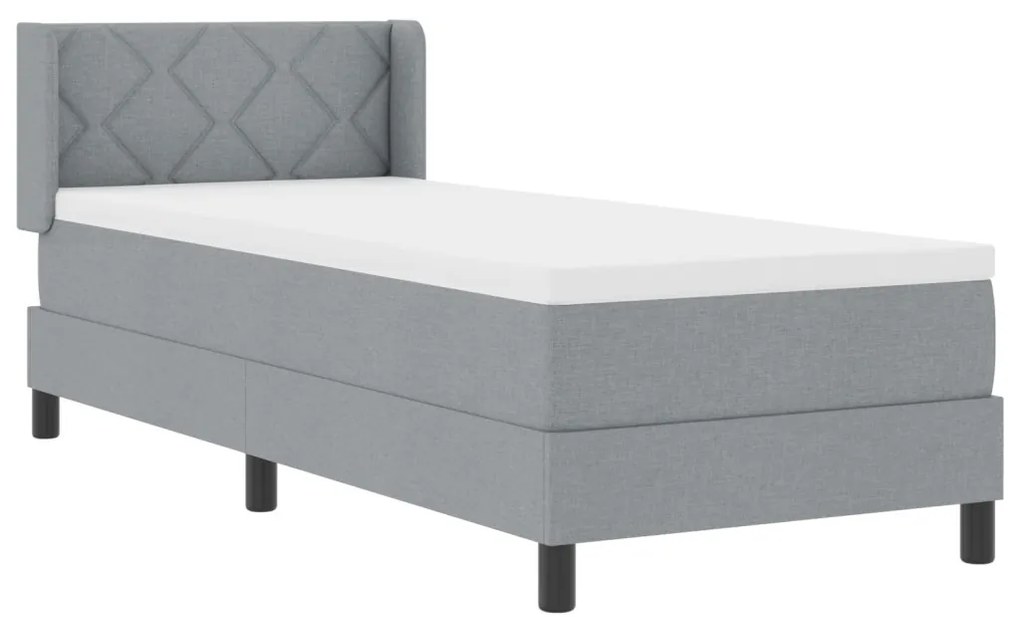 Boxspring ágy matraccal matracmal Világosszürke 80 x 200 cm