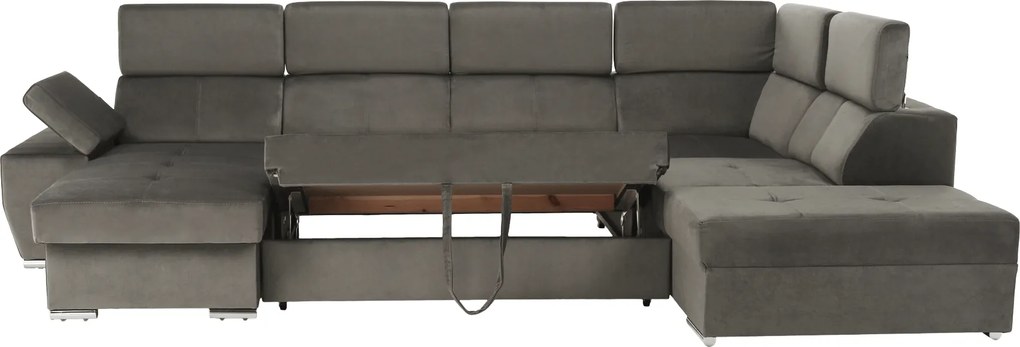 Ülőgarnitúra, szürkésbarna taupe, balos, LAMORA U