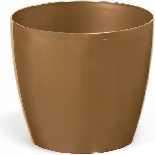 Dekorációs kaspó műanyag arany virágokkal 21 cm Magnólia