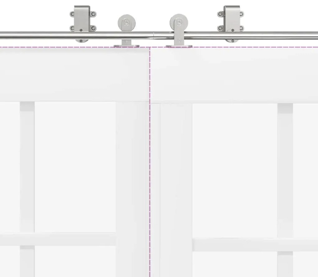 ezüstszínű rozsdamentes acél tolóajtó fémszerelék készlet 200cm