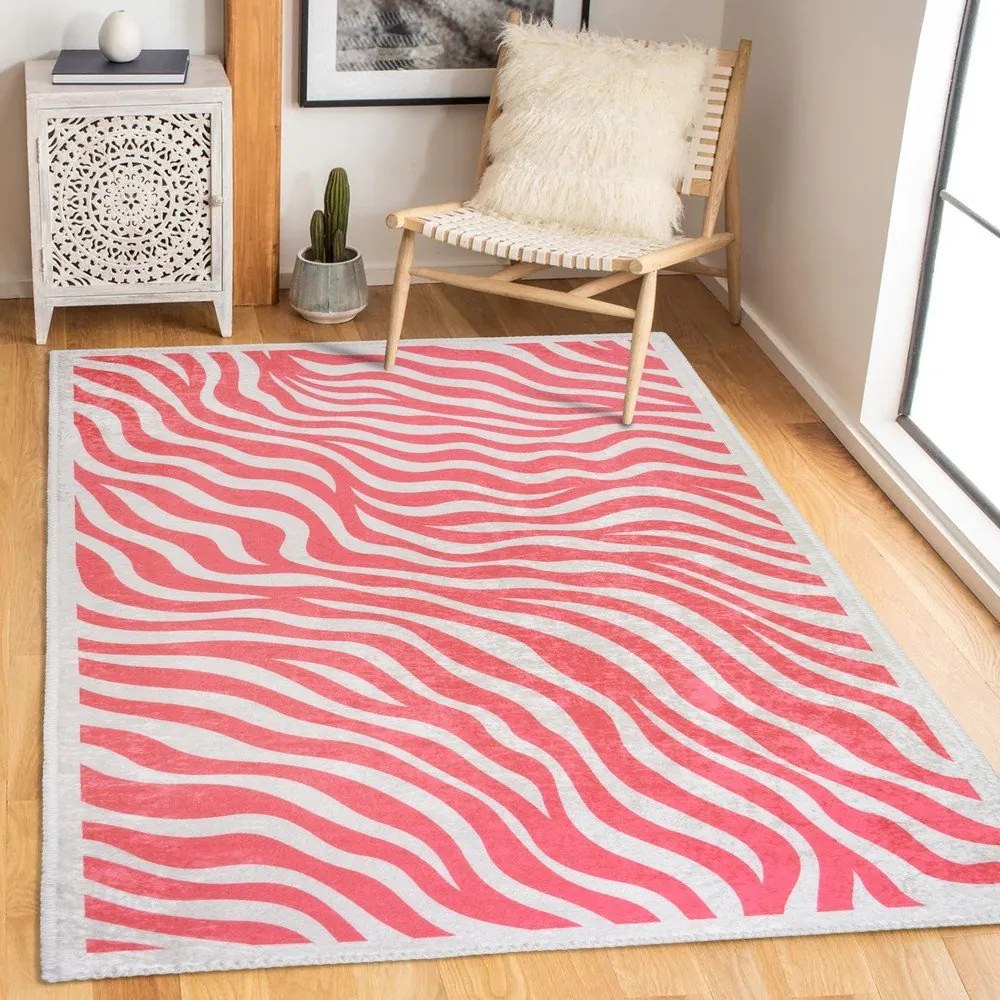 Rózsaszín mosható futószőnyeg 80x200 cm Red Zebra – Vitaus