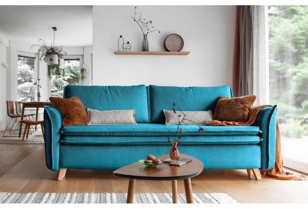 Türkiz kinyitható kanapé 225 cm Charming Charlie – Miuform