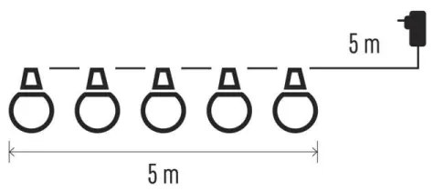 LED Kültéri dekorációs lánc 50xLED/10m IP44 átlátszó