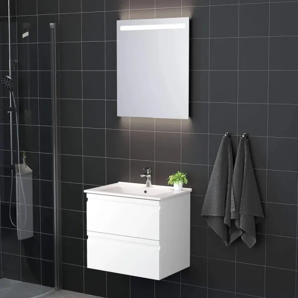 Fürdőszobai mosdószekrény VEDO + LED tükör LED/10W/230V IP44 fehér