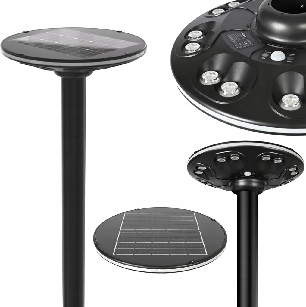 Napelemes Led Kerti Parki Mozgásérzékelő Vízálló IP54 Távirányító