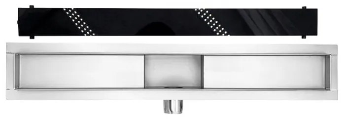 Granada zuhanyfolyóka fekete üveggel, 70 cm