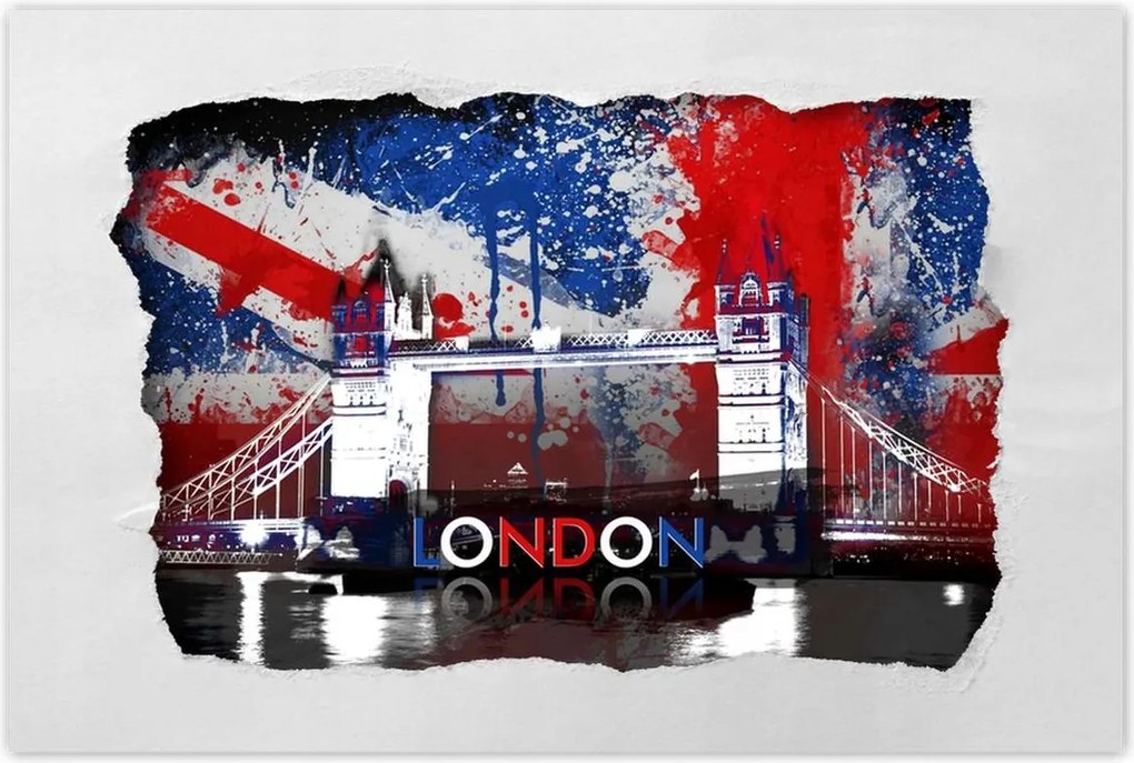 Poszterek 90x60 Tower Bridge zászlóval