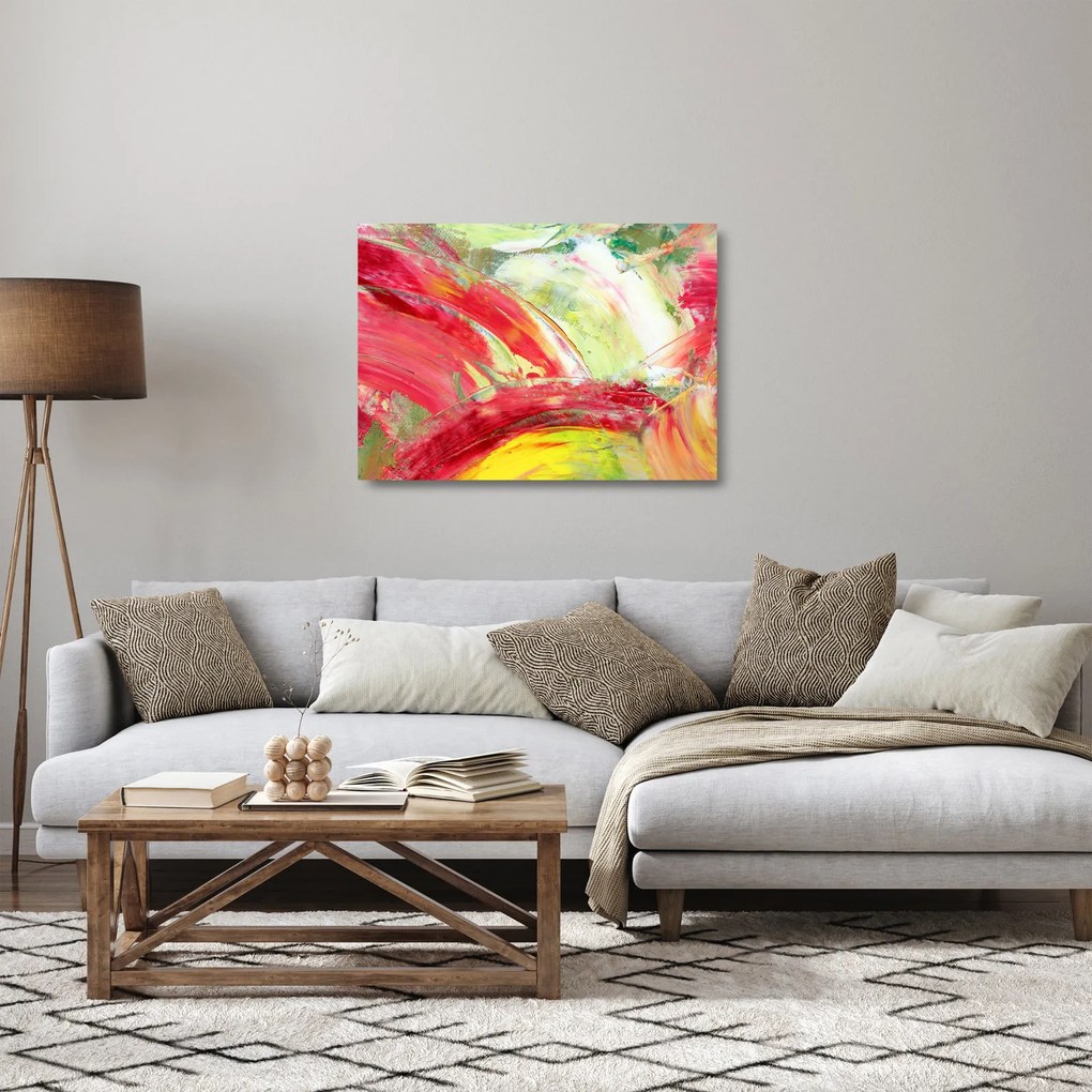 Absztrakció kép - festmény (üvegen) (70x50 cm)