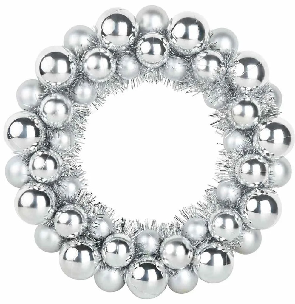 Karácsonyi labda koszorúk 2 pcs Ezüst 33 x 33 x 7 cm