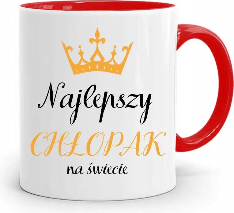 Piros Bögre Ajándék A Legjobb Fiúnak fényképes nyomtatással