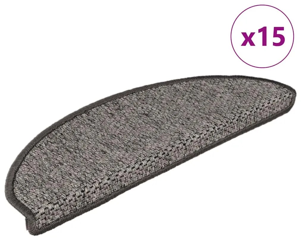 15 db szizál hatású barna bézs öntapadó lépcsőszőnyeg 65x21x4cm
