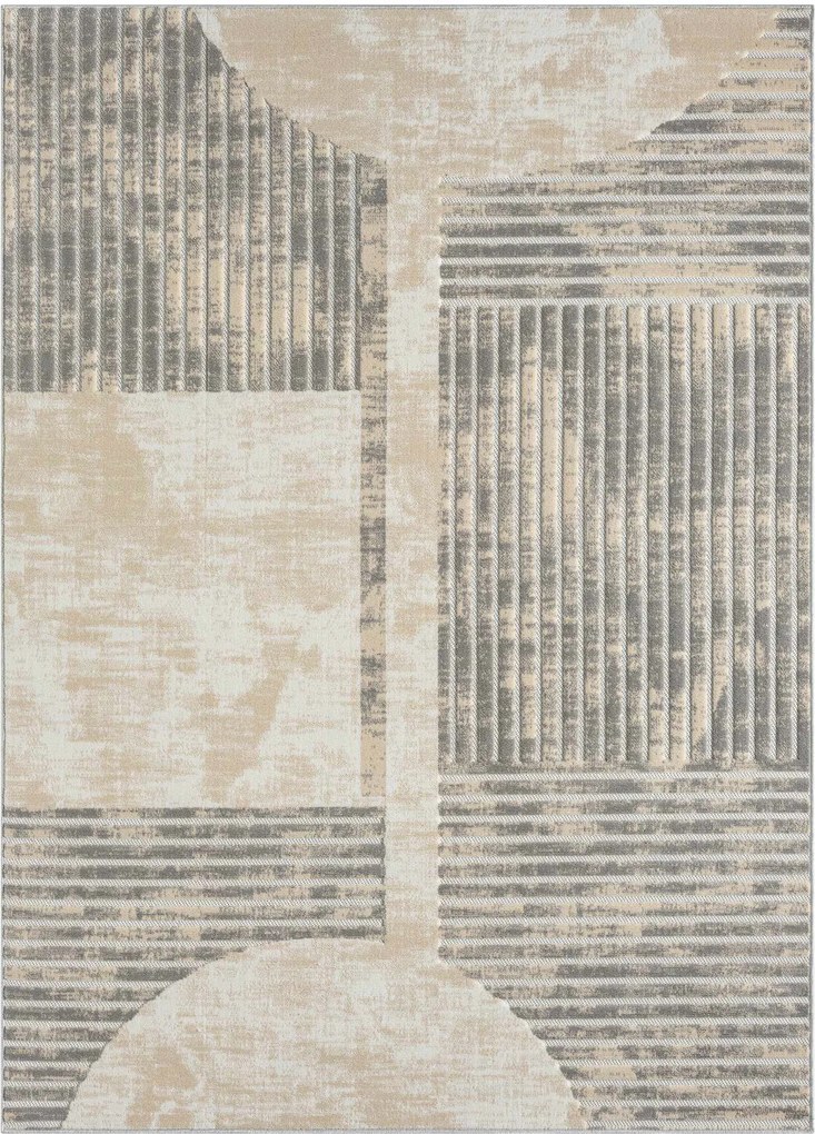 Nappali szőnyeg 160x220cm,puha haj, 3d kivágott minta, bézs-krém