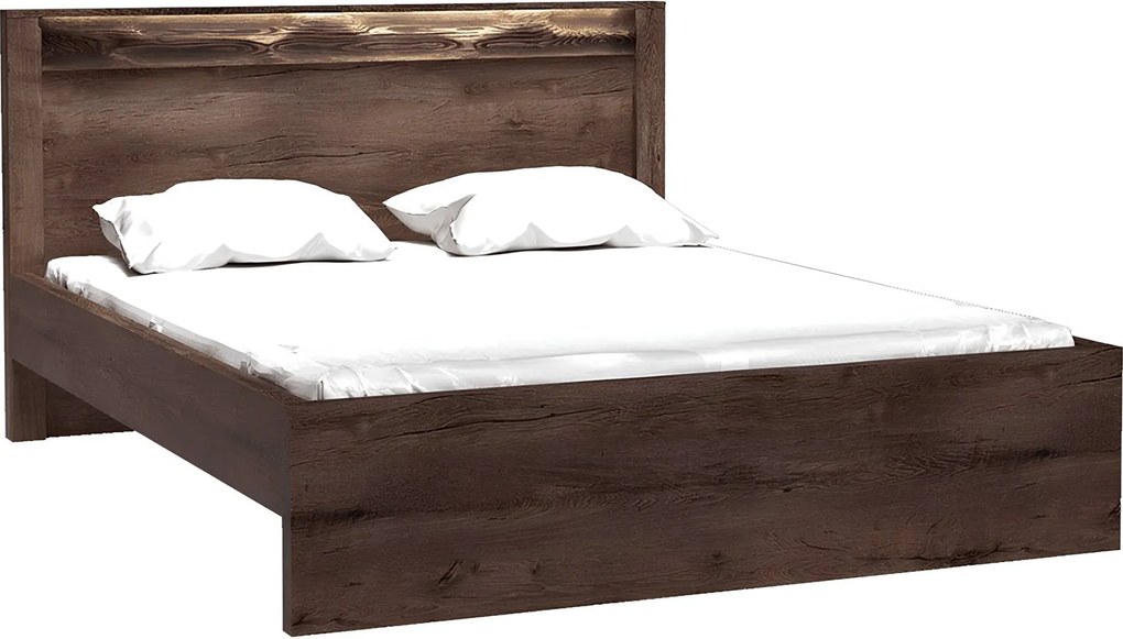 Ágy, kőris sötét, 160x200, INFINITY I-19