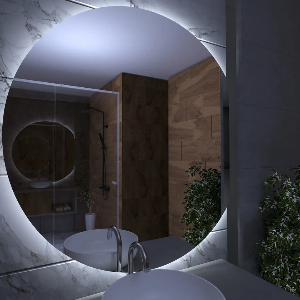 Kerek tükör LED világítással E5