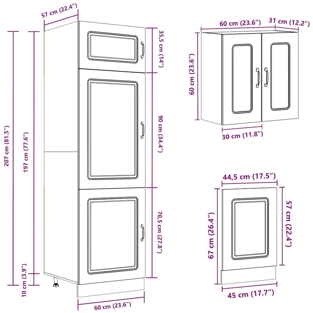 vidaXL 8 darabos konyhaszekrény szett Kalmar barna tölgy műfa