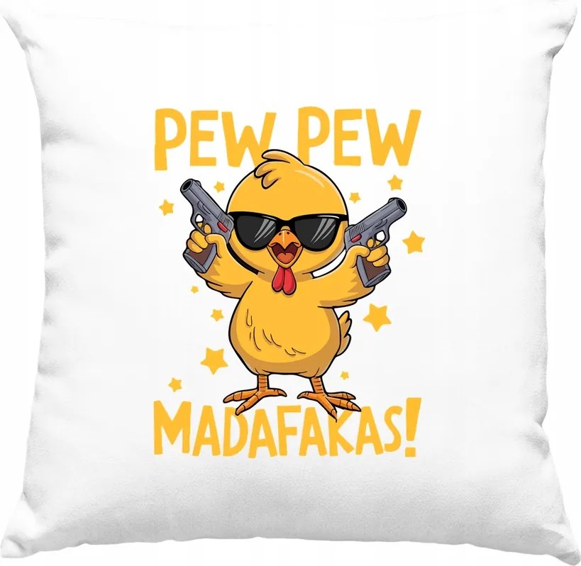 Párna Pew Pew Csaj Mém Vicces Fehér
