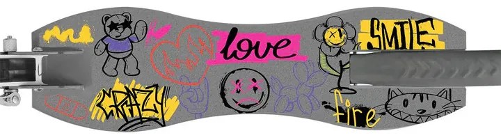 Juskys Gyerek roller Graffiti - szürke/lila